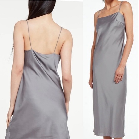 NWT APPARIS 90s Square Neck Recycled Vegan Silk Satin Bias Cut Slip Dress XL - Picture 6 of 11